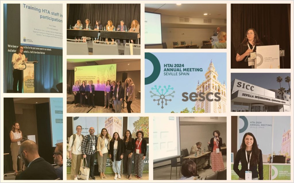 El equipo de investigadores del SESCS durante el encuentro anual HTAi 2024: Ana Toledo Chavarri, María Ximena Rojas Reyes, Mar Trujillo Martín, Aythami de Armas Castellano, Andrea Duarte Díaz, Yadira González Hernández, Lilisbeth Perestelo Pérez, Carmen Guirado Fuentes y Estefanía Herrera Ramos.